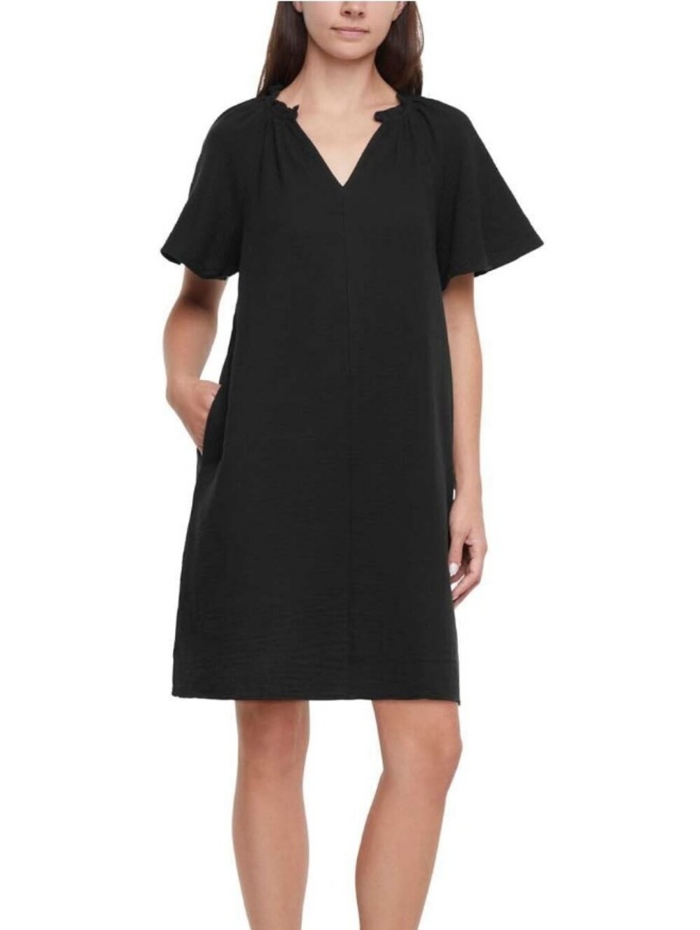 Gap A-line Cotton Guaze Dress New Black X-Small